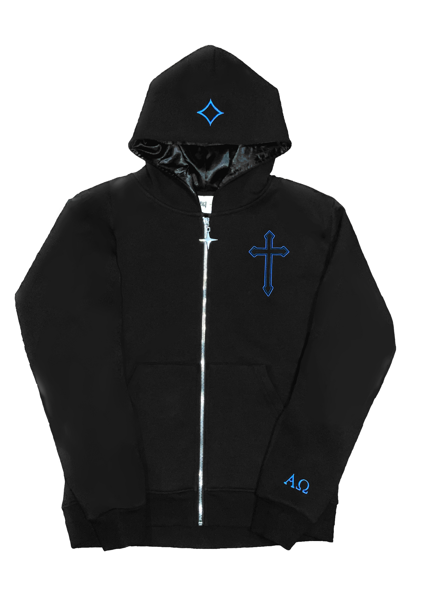 “Sapphire” Zipup Black/Blue