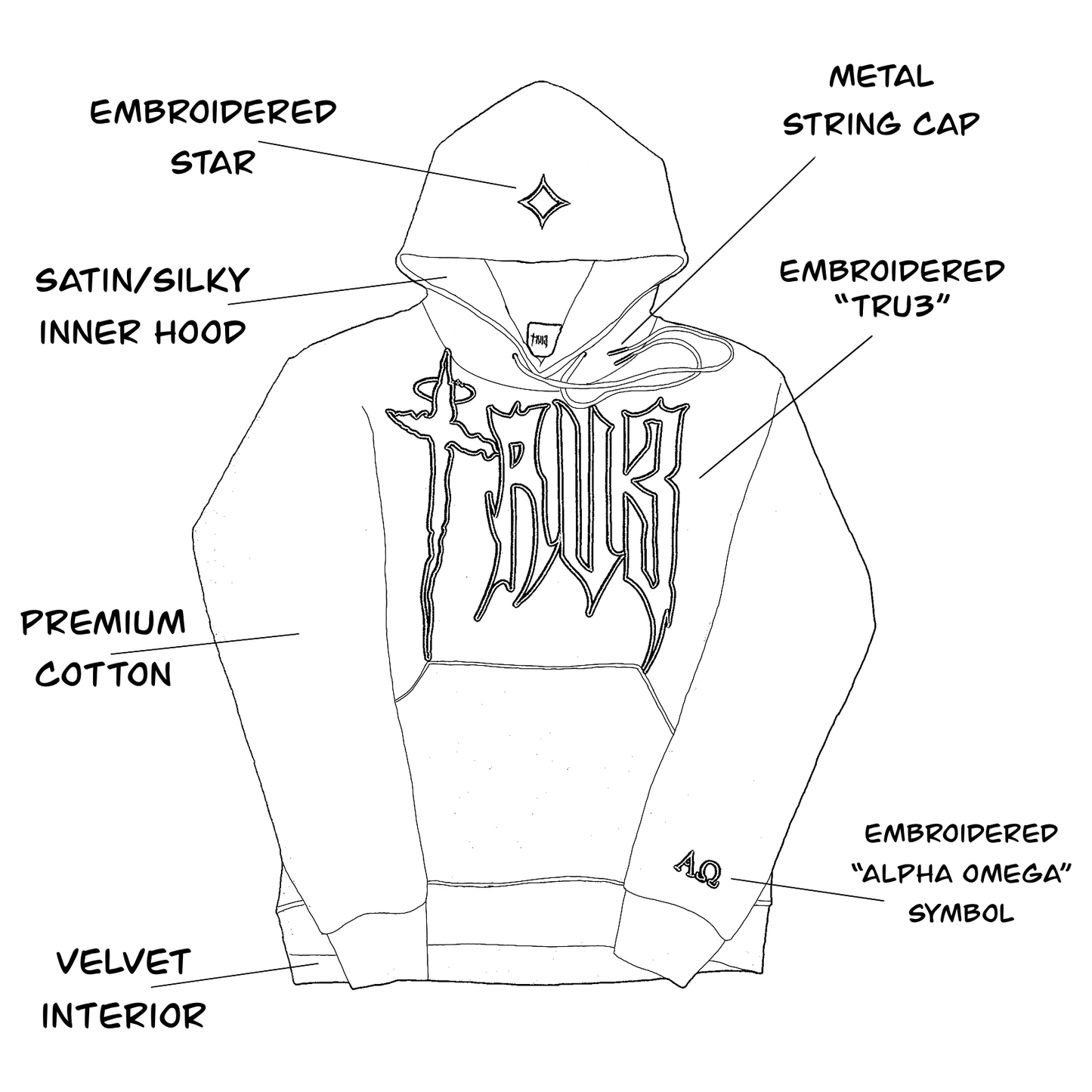 “Crimson” Hoodie Black/Red